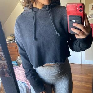 cropped thumb holes hoodie from pacsun